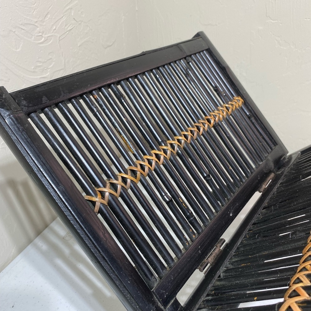 Vintage Bamboo Folding Magazine Rack Record Albums - Picture 4 of 9
